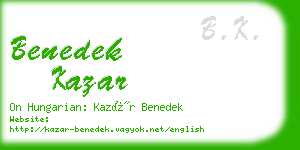 benedek kazar business card